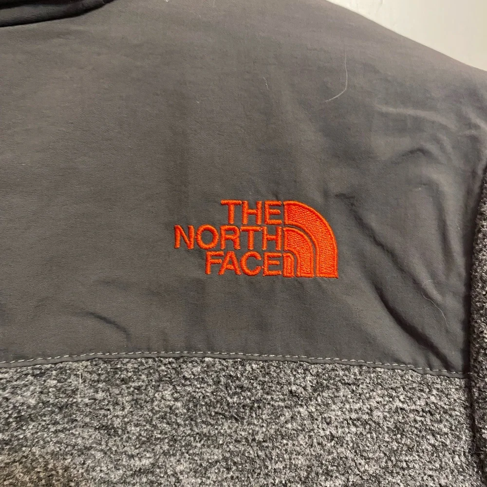 North Face Jacket Boys Medium Gray Denali Fleece Grid Polartec Full Zip Winter